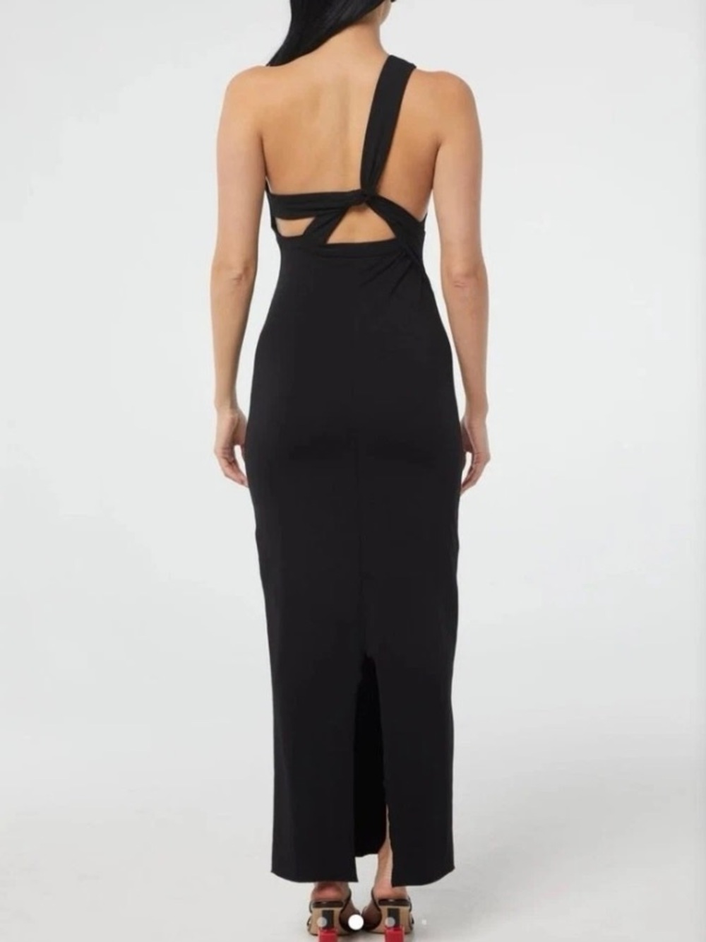 NWOT The Line by K Avalon One-Shoulder Black Maxi Dress Women’s Size Small - Picture 3 of 7